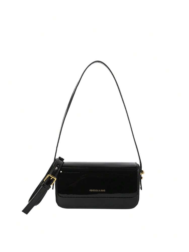 Women's Patent Leather Small Square Bag Elegant Minimalist Net Color Handbag Suitable For School Office Commute Casual Travel Daily Use