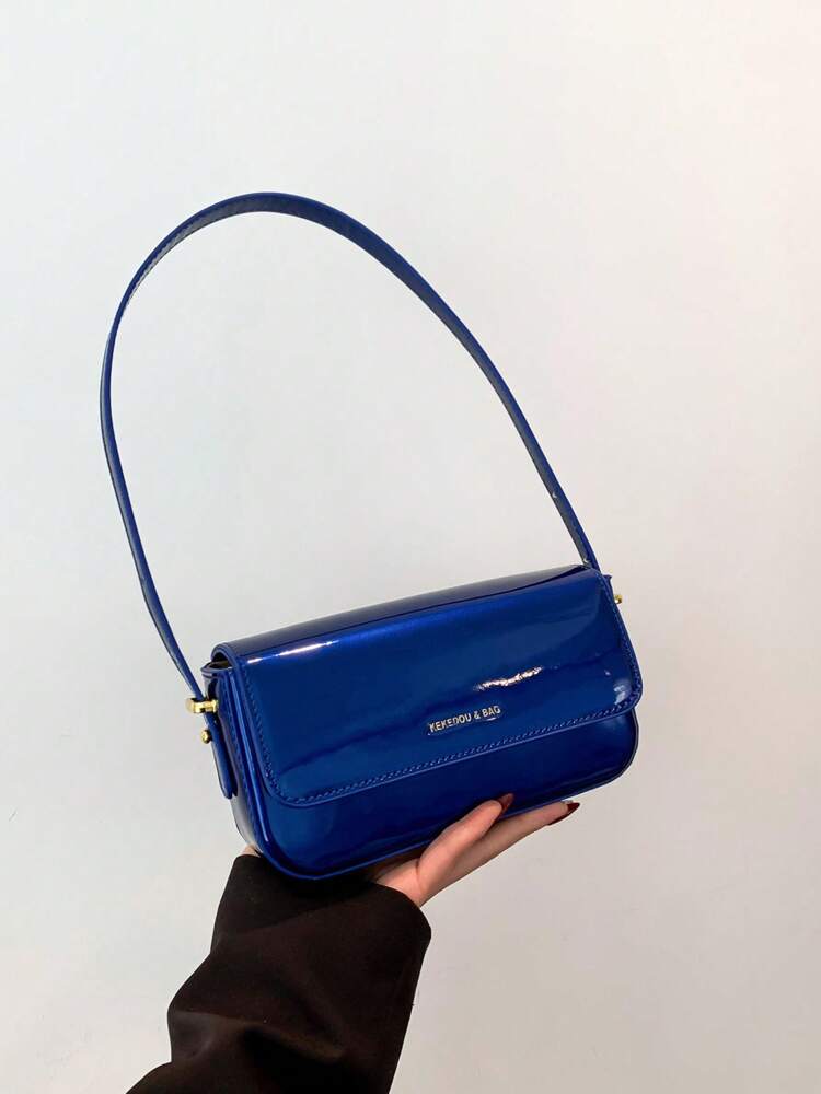 Women's Patent Leather Small Square Bag Elegant Minimalist Net Color Handbag Suitable For School Office Commute Casual Travel Daily Use