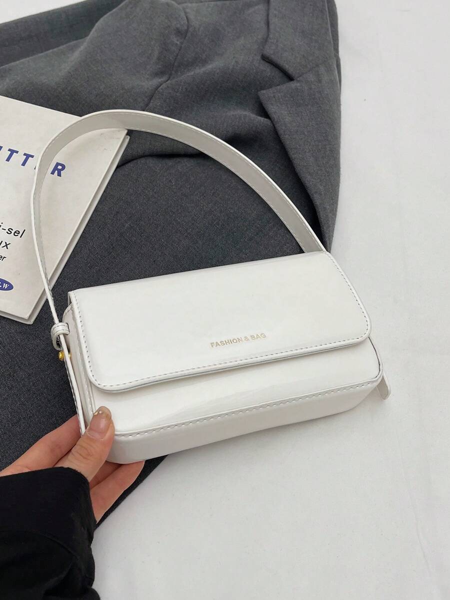 Women's Patent Leather Small Square Bag Elegant Minimalist Net Color Handbag Suitable For School Office Commute Casual Travel Daily Use