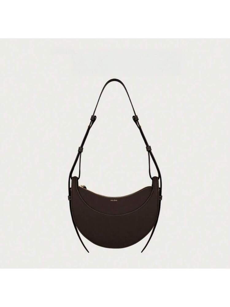 Women's Crescent Saddle Bag French Retro Half Circle Shoulder Underarm Tote Handbag Messenger Crossbody Bag Elegant Minimalist Style