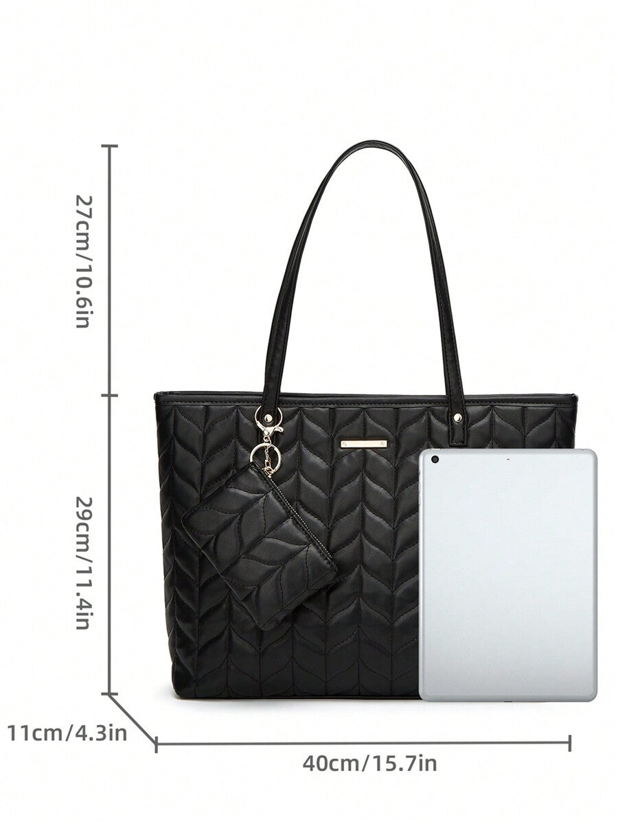 Women's Tote And Shoulder Bag Set Two Piece Large Capacity Handbag Fashion Big Mother Bag Elegant Daily Casual Work Travel Gift Purse