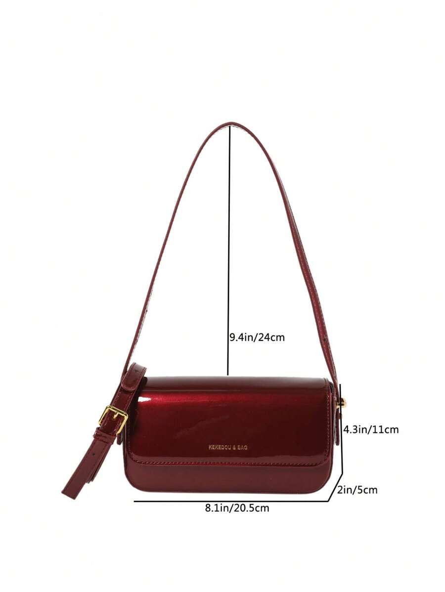 Women's Patent Leather Small Square Bag Elegant Minimalist Net Color Handbag Suitable For School Office Commute Casual Travel Daily Use