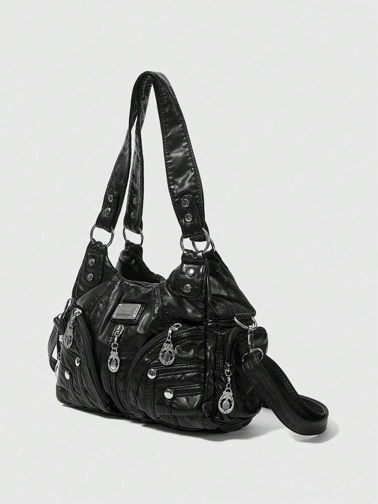 Women's Grunge Punk Shoulder Tote Bag Rock Motorcycle Style Fashion Handbag Darkcore Retro Casual Street Style Big Bag Daily Accessory