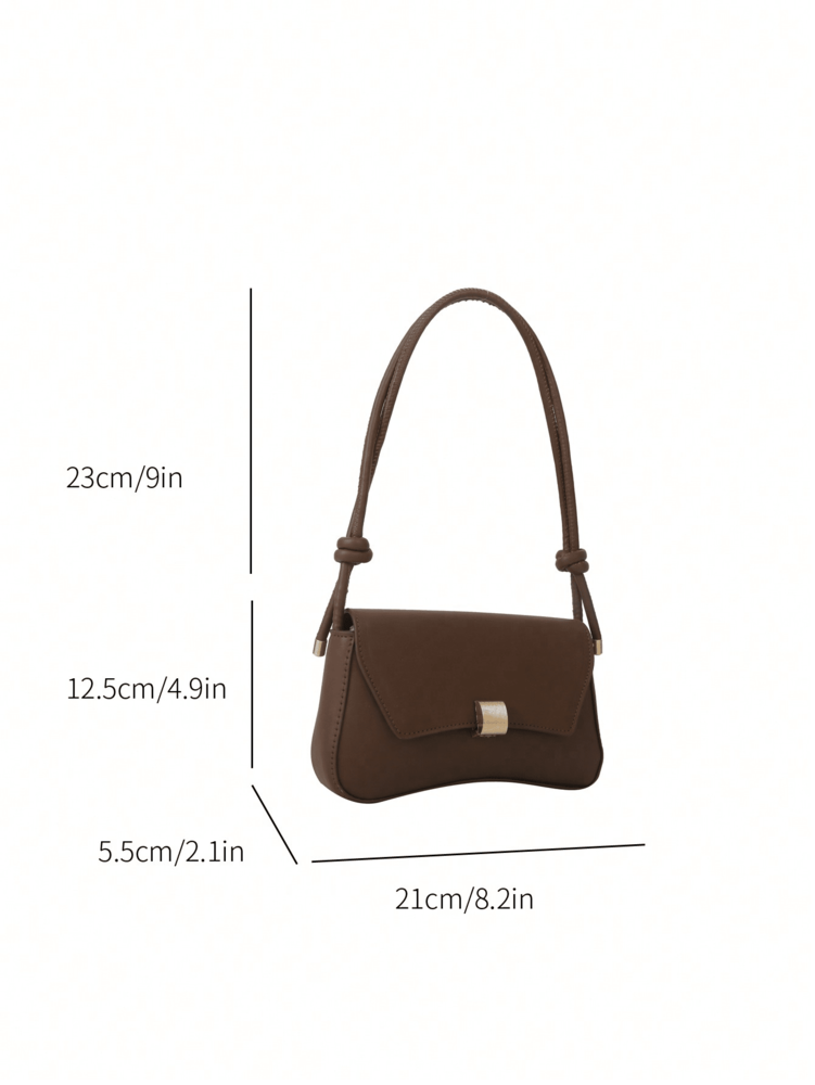 Women's Retro Chocolate Brown PU Flap Bag Lightweight Business Casual Vintage Shoulder Handbag College Work Travel Commuting