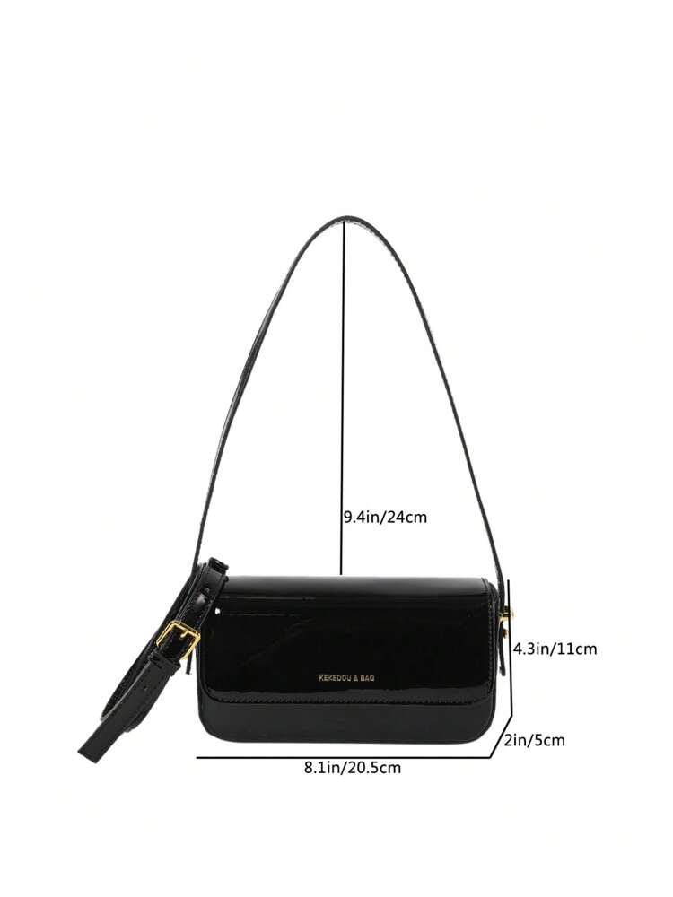 Women's Patent Leather Small Square Bag Elegant Minimalist Net Color Handbag Suitable For School Office Commute Casual Travel Daily Use