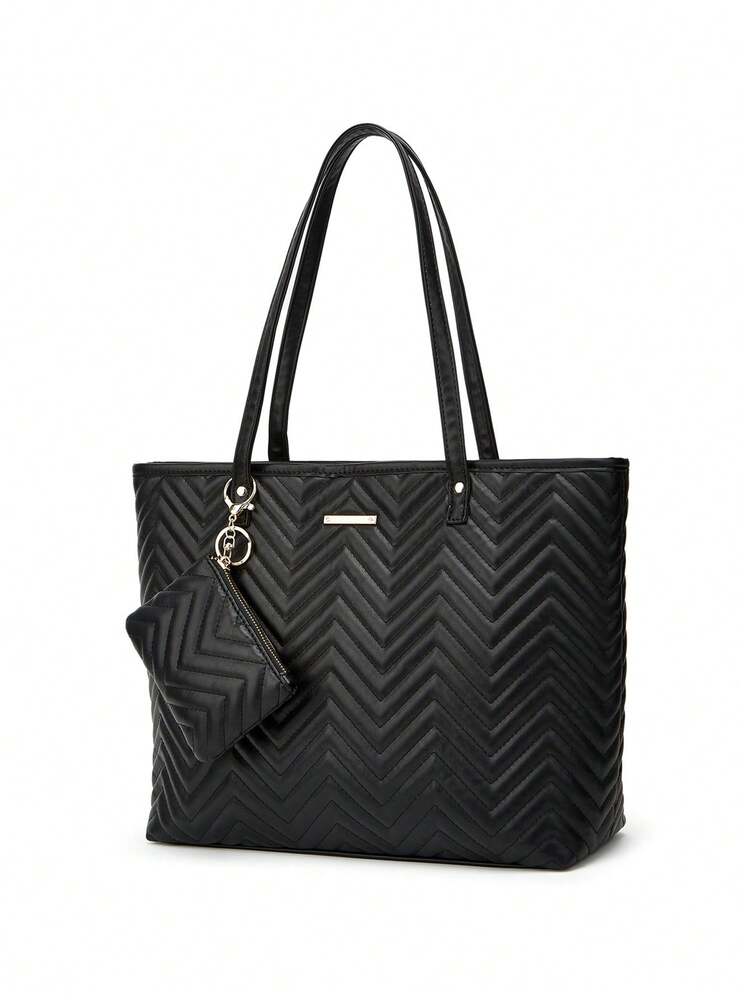 Women's Tote And Shoulder Bag Set Two Piece Large Capacity Handbag Fashion Big Mother Bag Elegant Daily Casual Work Travel Gift Purse