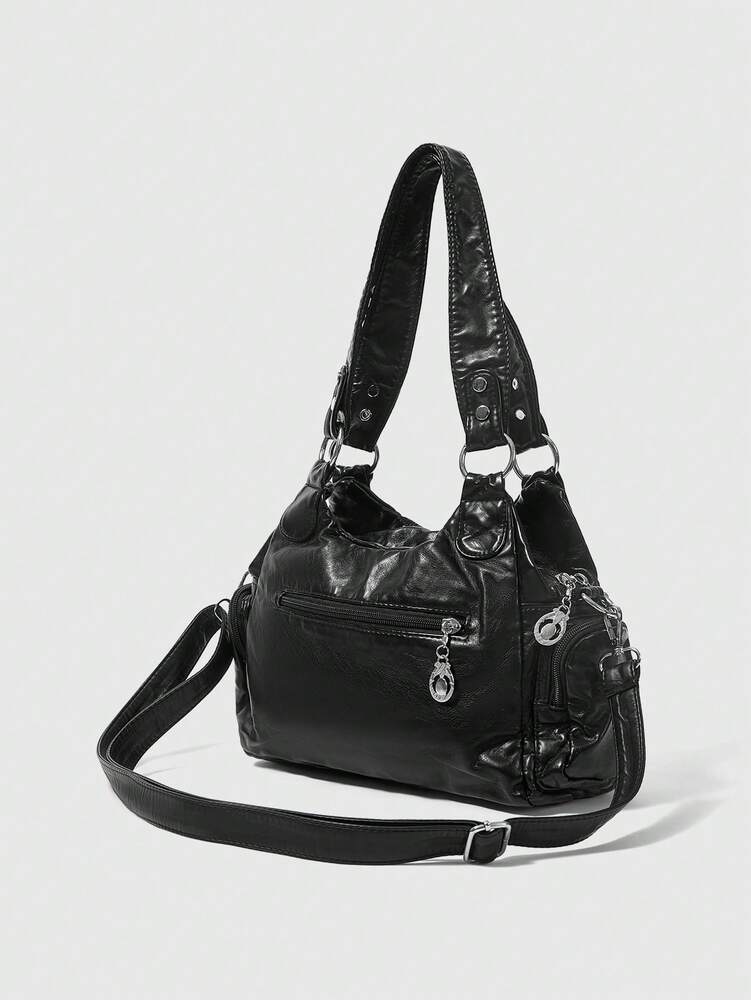 Women's Grunge Punk Shoulder Tote Bag Rock Motorcycle Style Fashion Handbag Darkcore Retro Casual Street Style Big Bag Daily Accessory