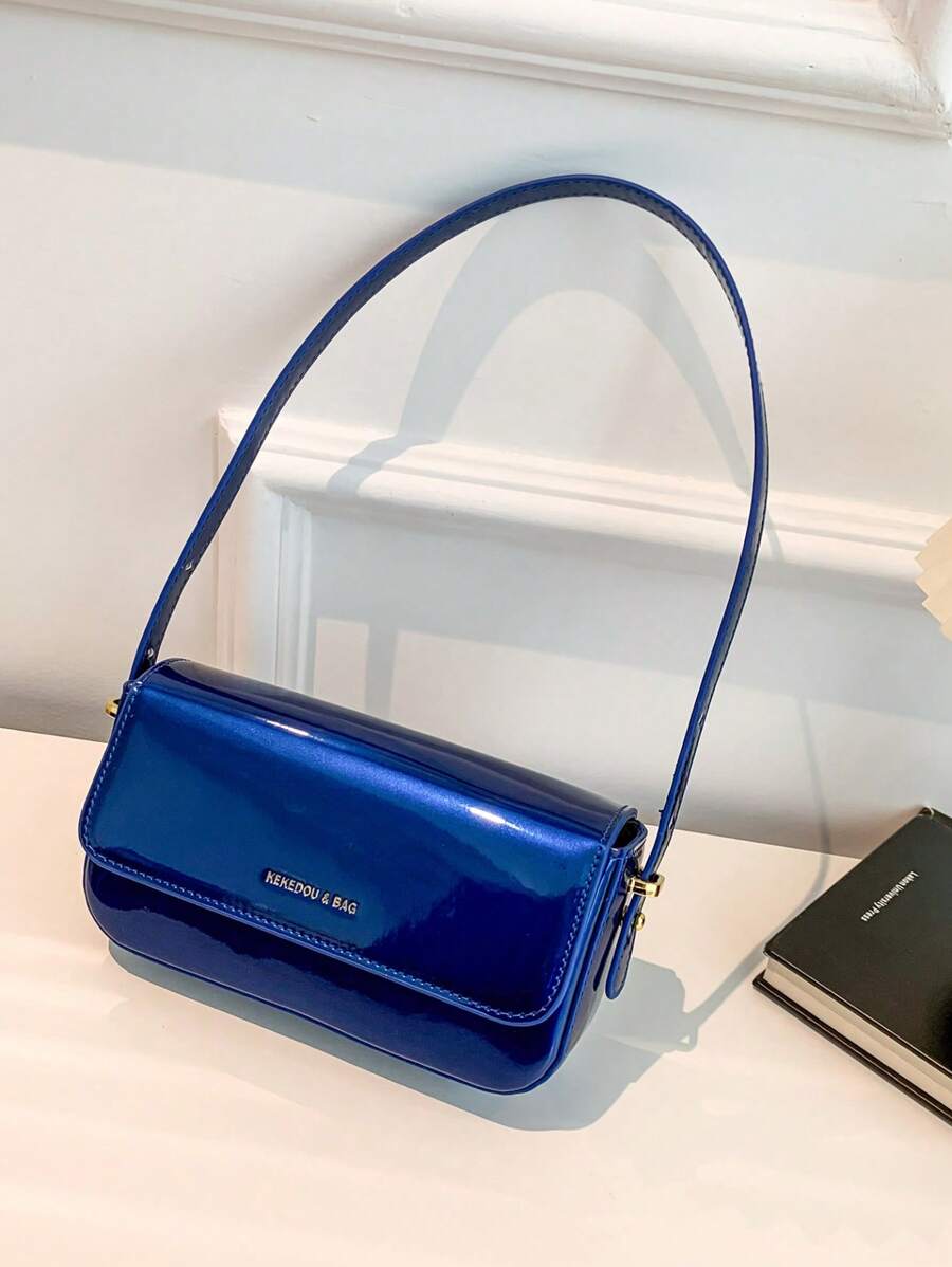 Women's Patent Leather Small Square Bag Elegant Minimalist Net Color Handbag Suitable For School Office Commute Casual Travel Daily Use