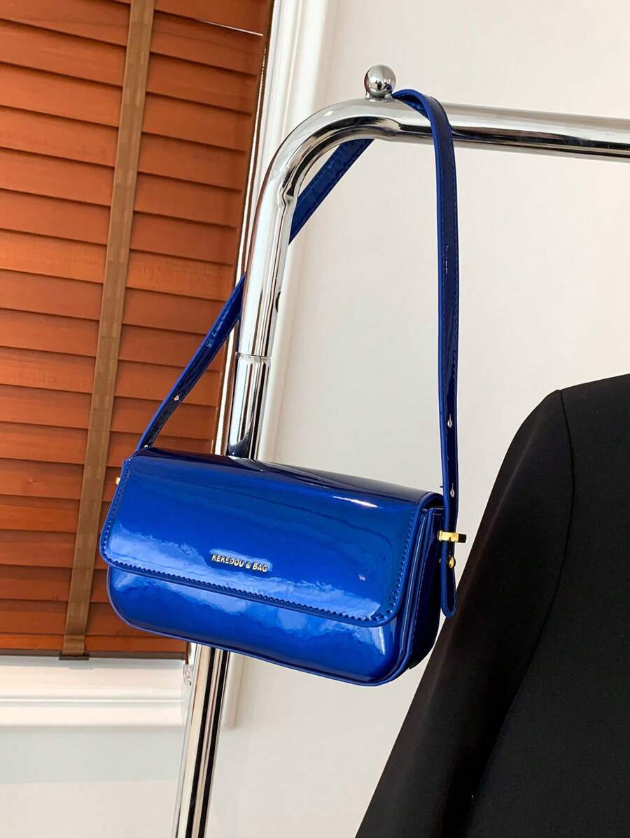 Women's Patent Leather Small Square Bag Elegant Minimalist Net Color Handbag Suitable For School Office Commute Casual Travel Daily Use