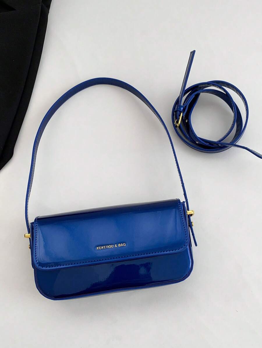 Women's Patent Leather Small Square Bag Elegant Minimalist Net Color Handbag Suitable For School Office Commute Casual Travel Daily Use