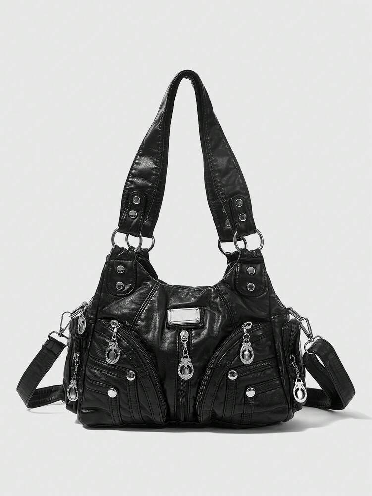 Women's Grunge Punk Shoulder Tote Bag Rock Motorcycle Style Fashion Handbag Darkcore Retro Casual Street Style Big Bag Daily Accessory