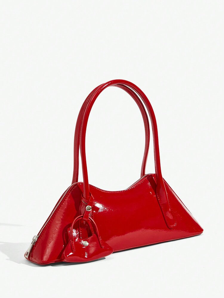 Women's European American Punk Style Bucket Bag With Rivet Embellishments Luxury Niche Shoulder Handbag Office Professional Daily Purse