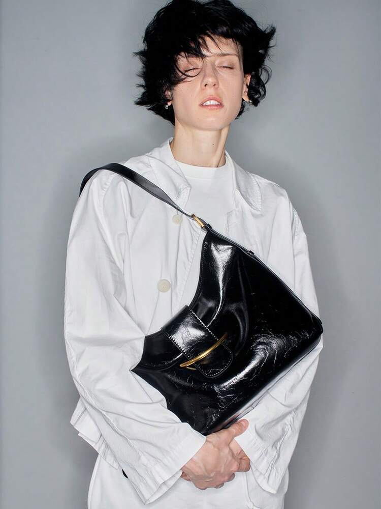 Women's Black Large Capacity Tote Bag Fashion Crossbody Shoulder Handbag Elegant Casual Work Travel Office Commuter Daily Use For Women