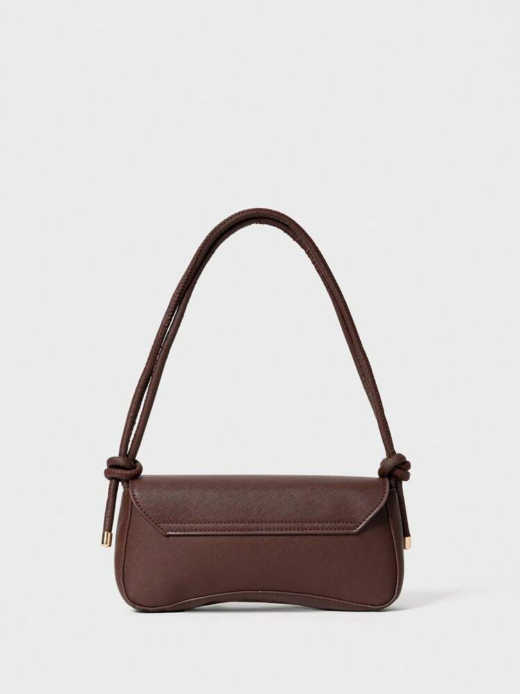 Women's Solid Color Asymmetrical Flap Shoulder Bag Adjustable Strap Fashionable Casual Tote Purse Shopping College Work Office