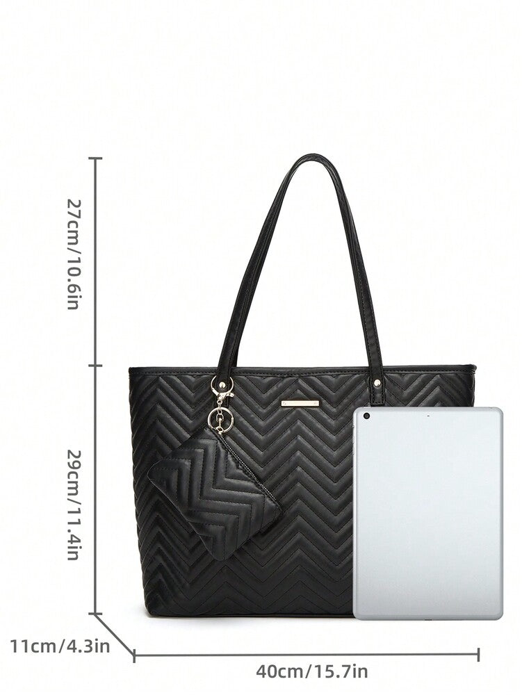 Women's Tote And Shoulder Bag Set Two Piece Large Capacity Handbag Fashion Big Mother Bag Elegant Daily Casual Work Travel Gift Purse
