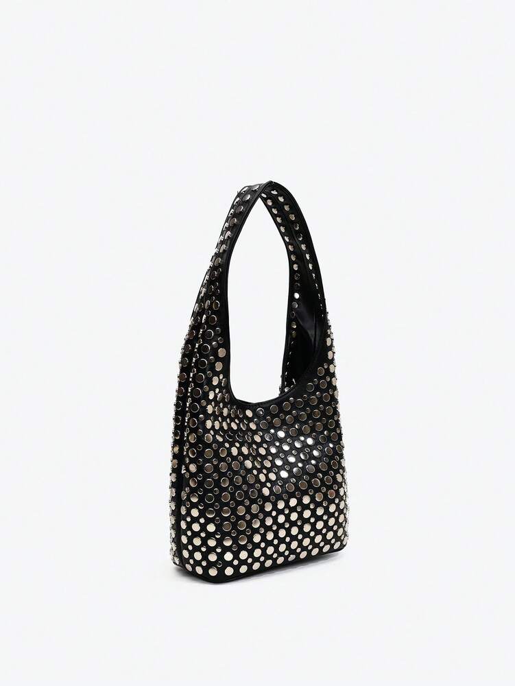 Women's Retro Red Mini Crescent Shoulder Bag Street Style Fashion Hobo Tote Vintage Y2K Style Personalized Daily School Teen Girl Purse