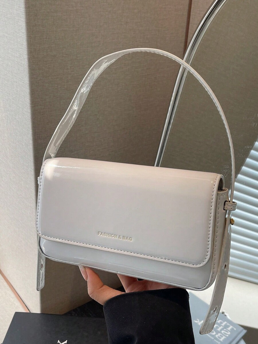 Women's Patent Leather Small Square Bag Elegant Minimalist Net Color Handbag Suitable For School Office Commute Casual Travel Daily Use