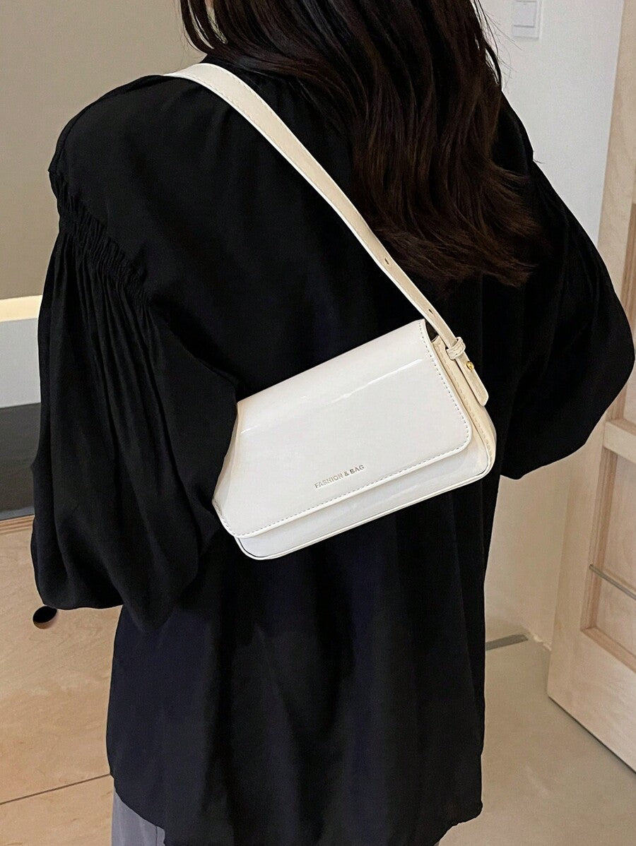 Women's Patent Leather Small Square Bag Elegant Minimalist Net Color Handbag Suitable For School Office Commute Casual Travel Daily Use