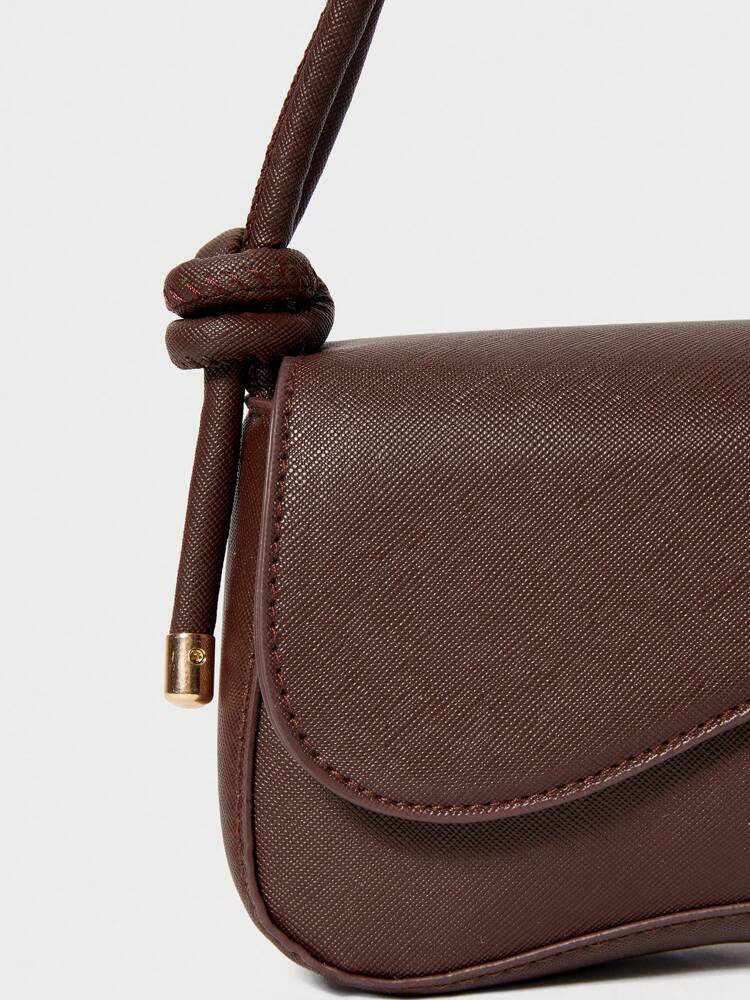 Women's Solid Color Asymmetrical Flap Shoulder Bag Adjustable Strap Fashionable Casual Tote Purse Shopping College Work Office