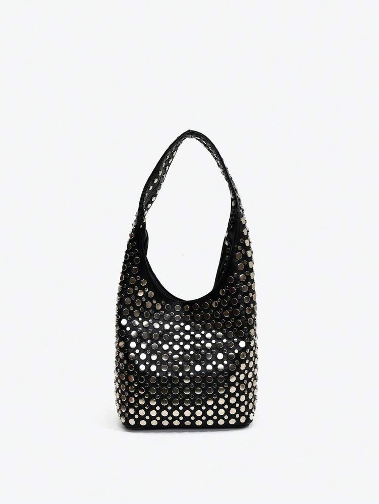 Women's Retro Red Mini Crescent Shoulder Bag Street Style Fashion Hobo Tote Vintage Y2K Style Personalized Daily School Teen Girl Purse