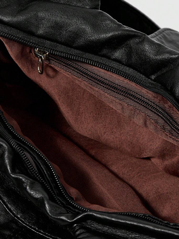 Women's Punk Rivet Decor PU Leather Shoulder Bag Grunge Motorcycle Style Fashion Handbag Casual Streetwear Work Party Daily Crossbody