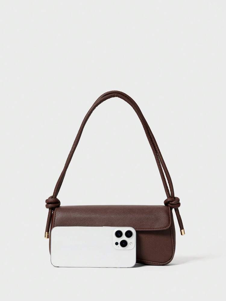 Women's Solid Color Asymmetrical Flap Shoulder Bag Adjustable Strap Fashionable Casual Tote Purse Shopping College Work Office