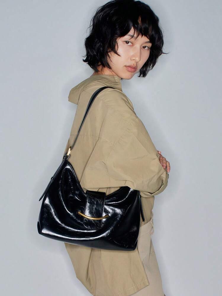 Women's Black Large Capacity Tote Bag Fashion Crossbody Shoulder Handbag Elegant Casual Work Travel Office Commuter Daily Use For Women