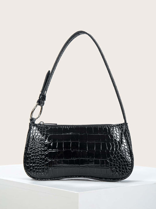 Women's Crocodile Pattern Shoulder Bag Animal Print Fashion Tote For Office College Business Casual Work Travel Commuter Daily Handbag