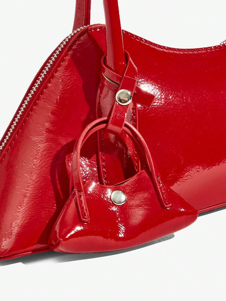 Women's European American Punk Style Bucket Bag With Rivet Embellishments Luxury Niche Shoulder Handbag Office Professional Daily Purse