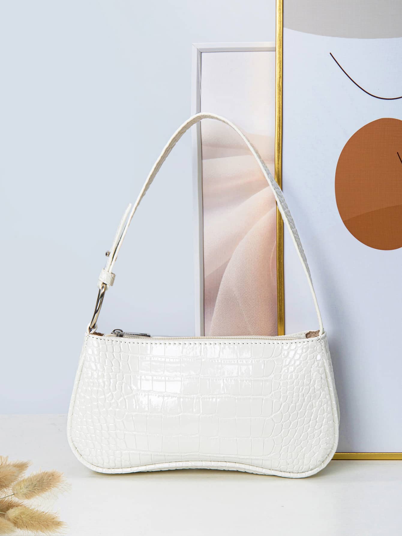 Women's Crocodile Pattern Shoulder Bag Animal Print Fashion Tote For Office College Business Casual Work Travel Commuter Daily Handbag