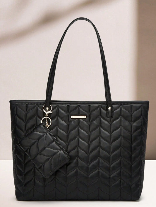 Women's Tote And Shoulder Bag Set Two Piece Large Capacity Handbag Fashion Big Mother Bag Elegant Daily Casual Work Travel Gift Purse