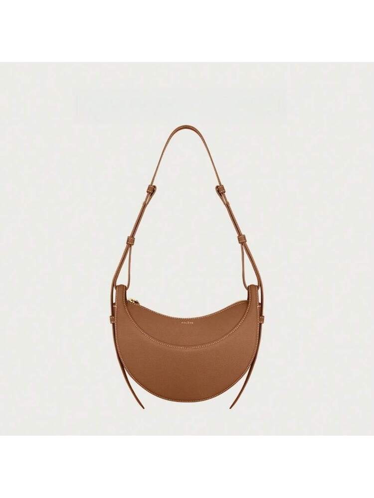 Women's Crescent Saddle Bag French Retro Half Circle Shoulder Underarm Tote Handbag Messenger Crossbody Bag Elegant Minimalist Style